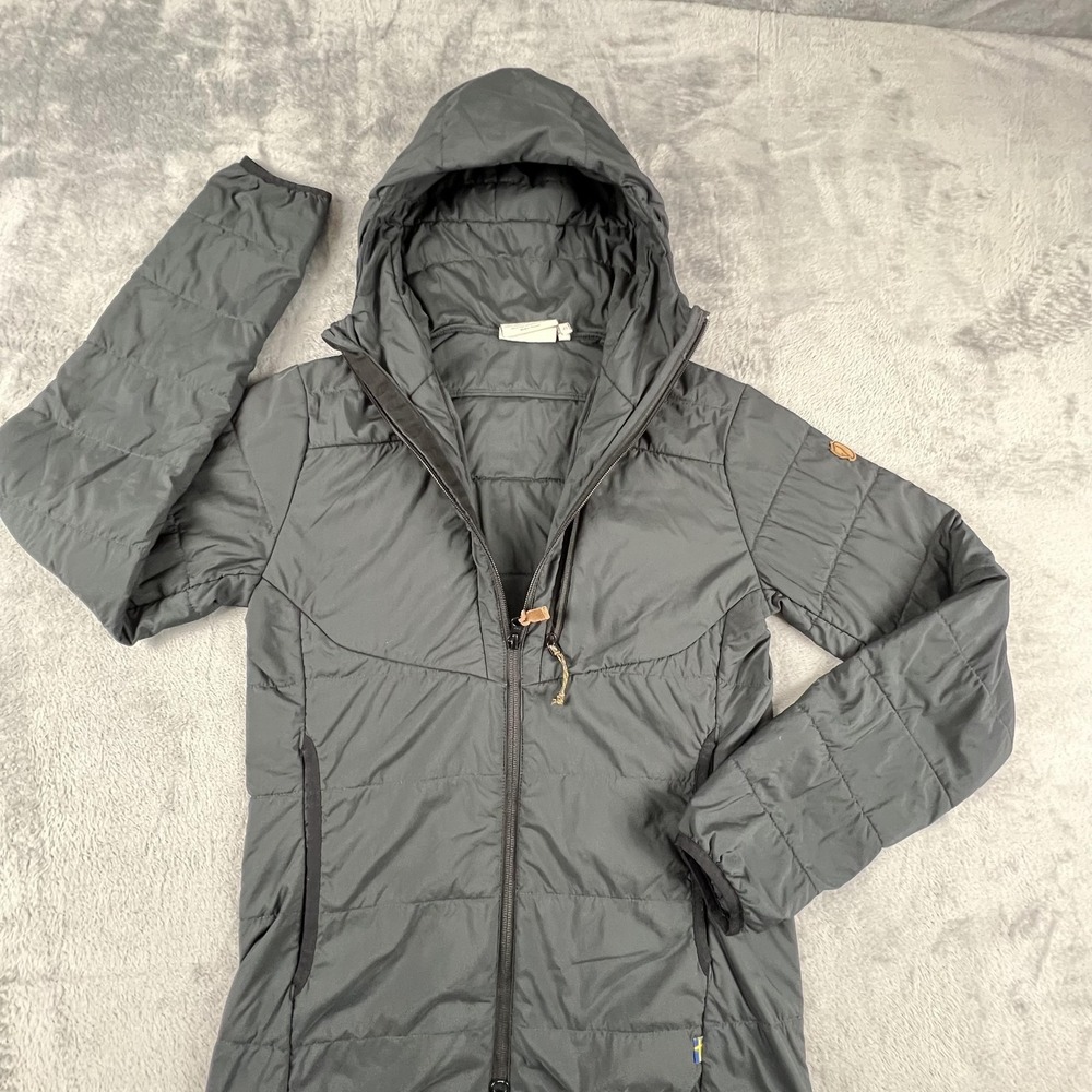 Fjallraven Keb Padded Hoodie Jacket Womens XS Gray G-Loft Supreme Full Zip - Picture 5 of 16